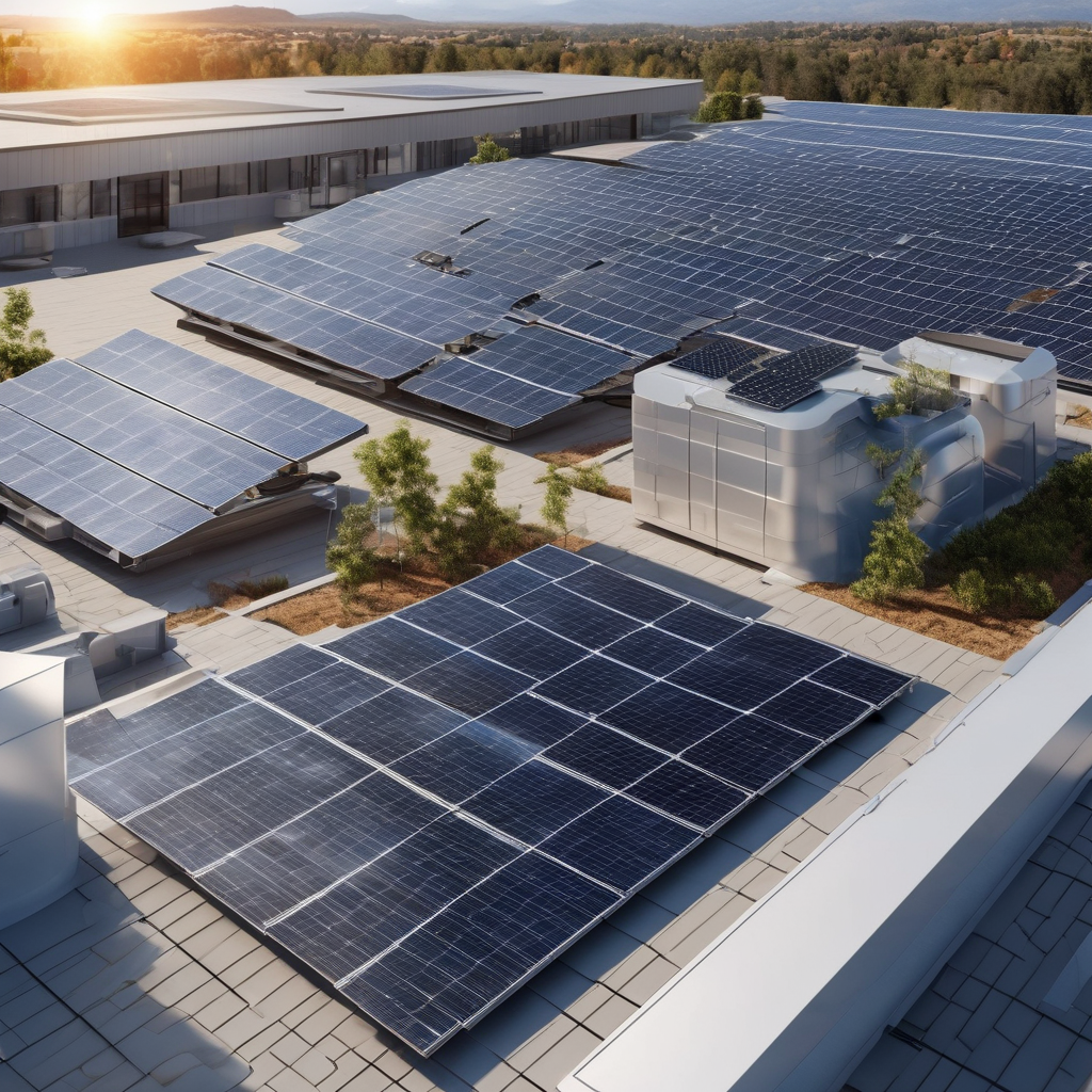 Professional solar power installers with modern rooftop systems